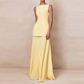 O-neck Sleeveless Pleated Long Dress Casual Maxi