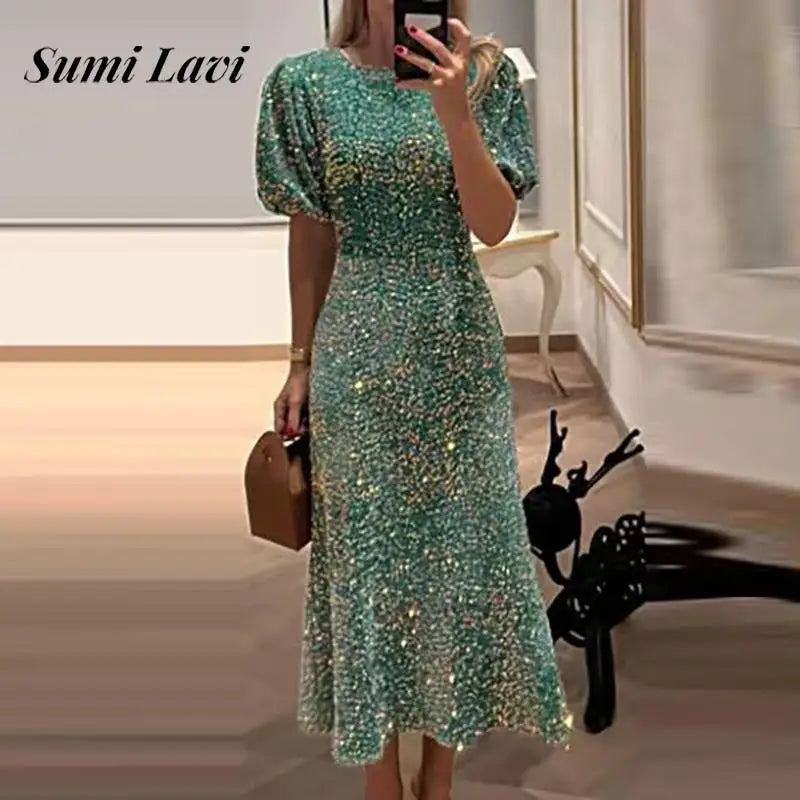 Shiny Sequin Banquet Dress