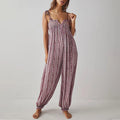 V-neck Tie-up Suspender Romper