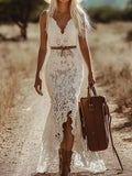 Elegant Sleeveless Irregular V-neck Dress