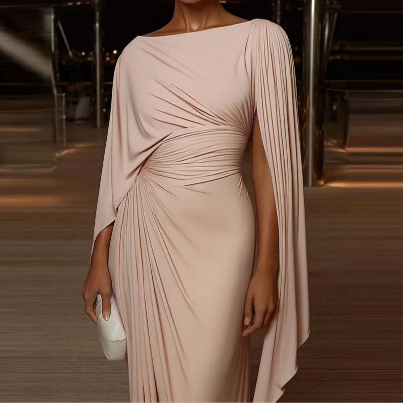 Irregular Waist Party Dress Elegant O-neck