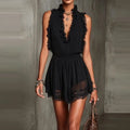 Sleeveless Elastic Waist Short Dress