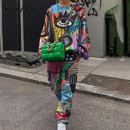 Casual Sport Suit Fashion Harajuku Print