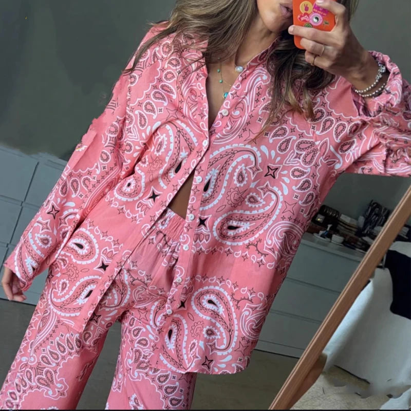 Vintage Ethnic Print 2Pc Suit