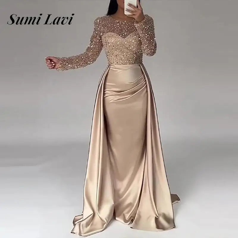 Sequin Patchwork Evening Dress