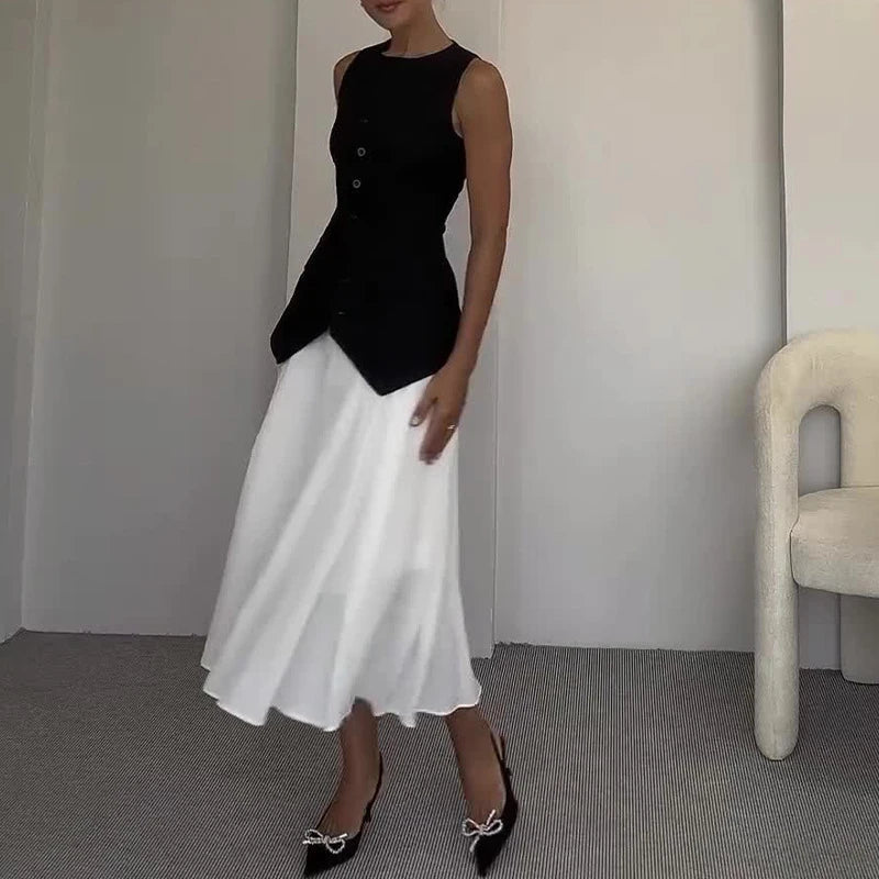 Women's Casual Sleeveless 2 Piece Suit