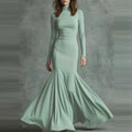 Skinny Dress Women's Elegant Turtleneck Style