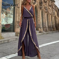 Gold Webbing Patchwork Long Romper
