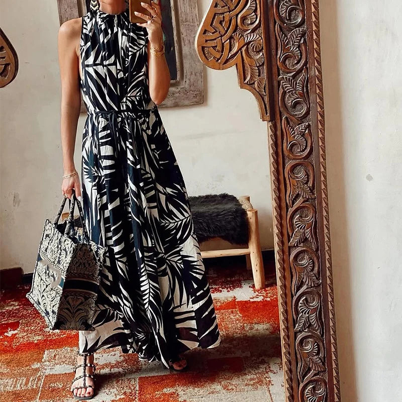 Draped Holiday Dress Tie-Up Waist