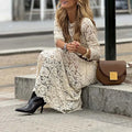 Elegant Lace Embroidery Slim Two Piece Suits