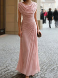 Draped Chiffon Party Dress
