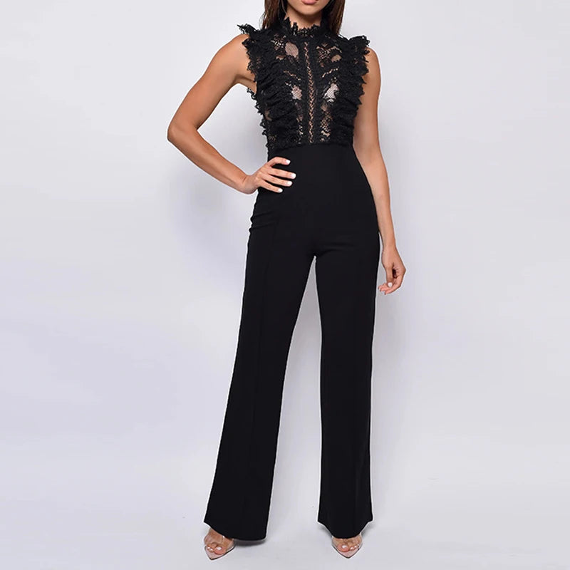 Lace Patchwork Sheer Rompers
