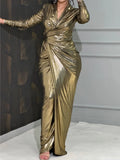 Irregular Waist Long Dress Size