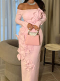 Pink Wrap Hip Dress Backless