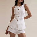 Linen Vest & Short Pant Set