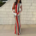 Striped Printed Holiday Dress