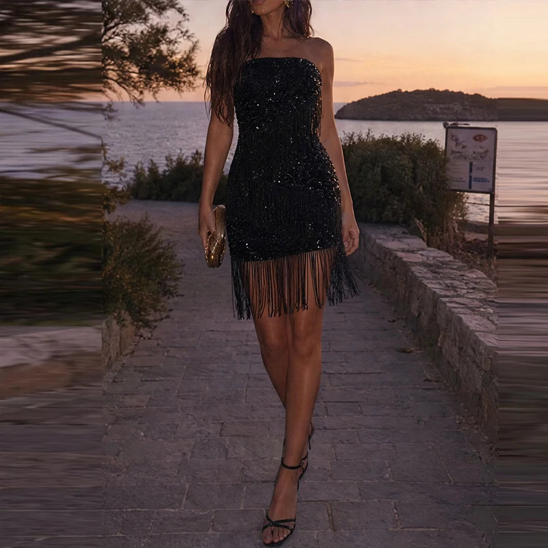 Glittery Party Mini Dress