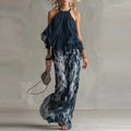 Halter Sleeveless Top & Wide Leg Pant Set
