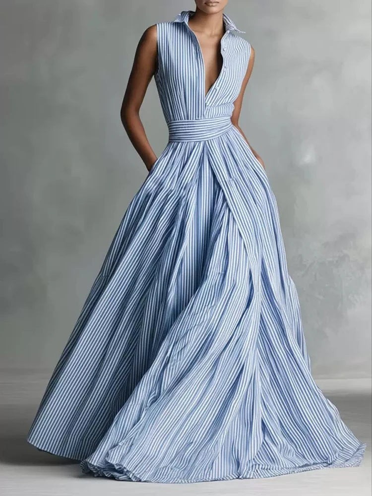 Pleat Summer Long Dress Size 10