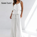 Two Piece Suit Sleeveless Top & Pant Set