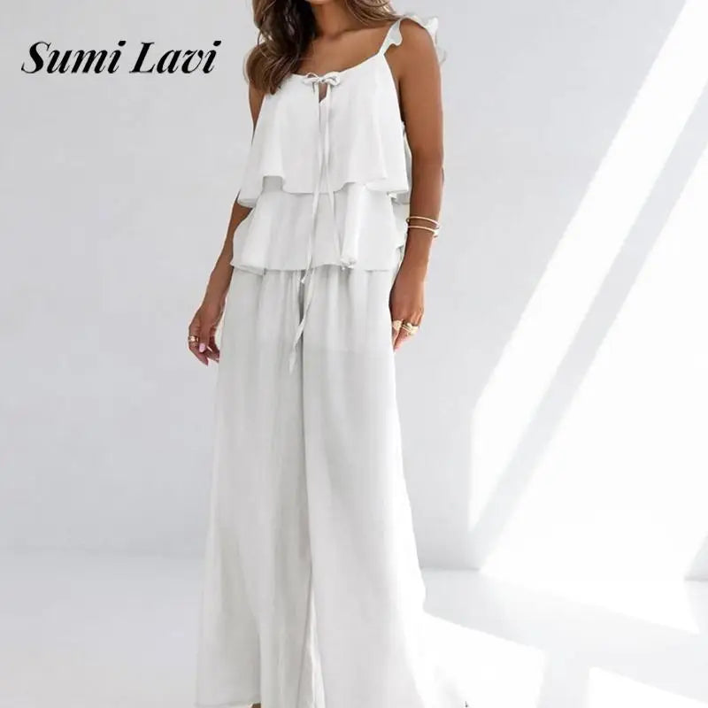 Two Piece Suit Sleeveless Top & Pant Set
