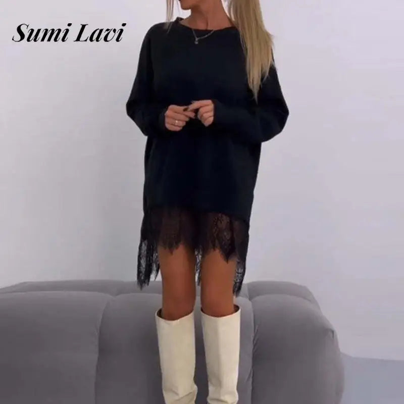 Lace Patchwork Loose Dress