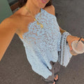 Irregular Sheer Solid Color Blouse