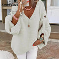 Elegant V-neck Warm Pullover Sweater