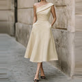 Off Shoulder Draped Long Dress