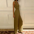 Women Sexy V Neck Vacation Jumpsuit Casual