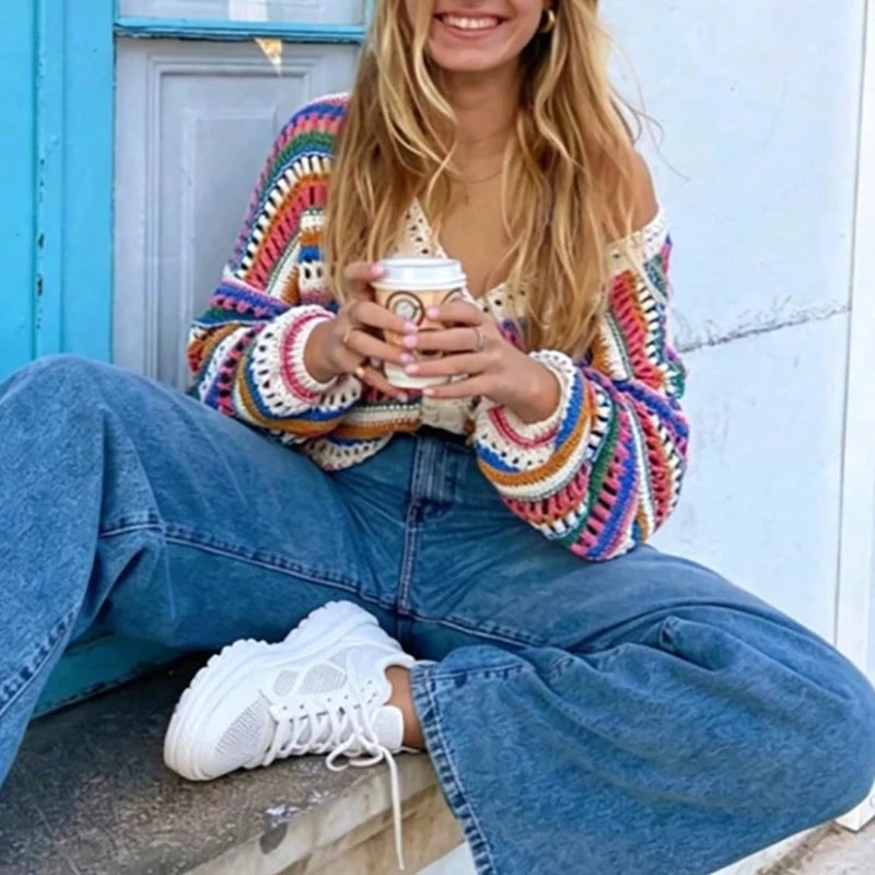Casual Loose Long Sleeve Short Cardigans