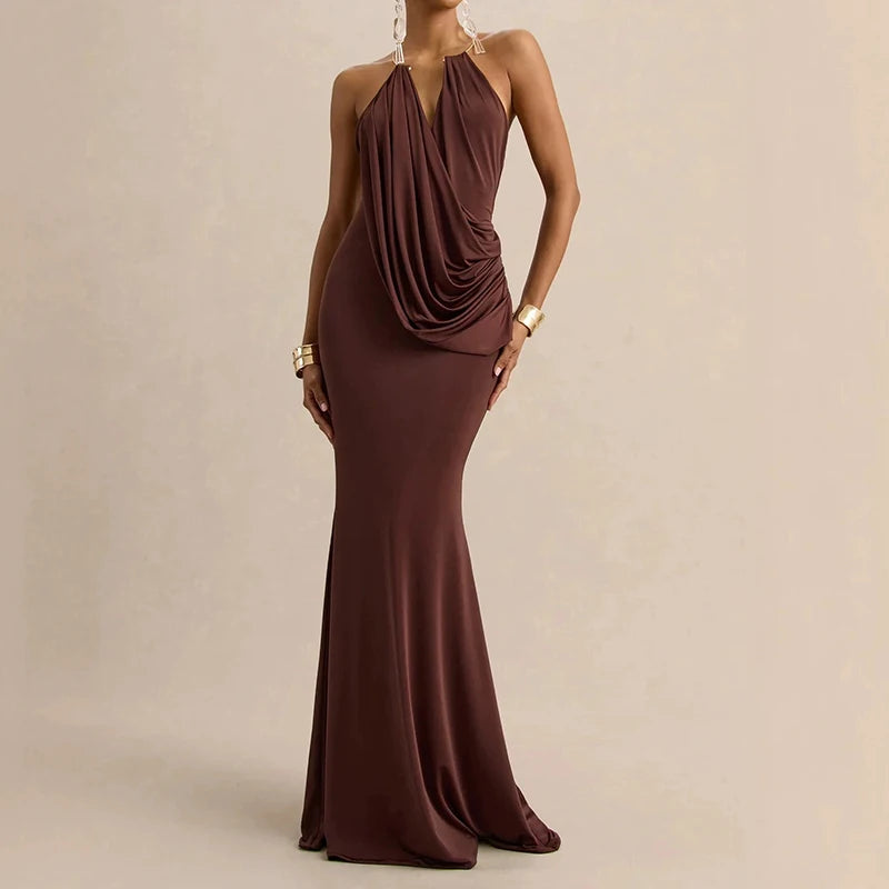 Sexy High Waist Halter Neck Cocktail Dress