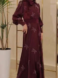 Elegant Sweet Pattern Print Evening Dress Women's