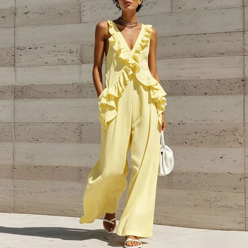 Wide Leg Pant Casual Romper