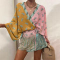 Elegant Deep V-neck Cover Up Robe Dress