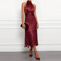 Patchwork Waist Long Dress