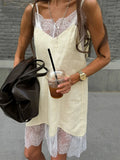 Lace Patchwork Loose Mini Dress