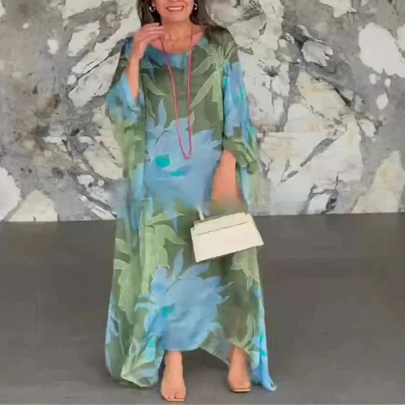 Batwing Sleeve Long Dress Size Women's Casual