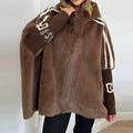 Elegant Print Patchwork Warm Outercoats