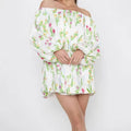 Floral Print Off Shoulder Mini Dress