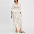 Ruffle Pleat Long Pant Outfits Size Women's Elegant