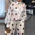 Polka Dot Print Chiffon 2Pc Set