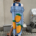 Lemon Printed Loose Shirt Dress