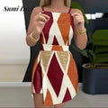 Pattern Printed Backless Romper
