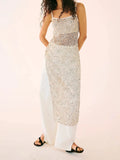 Off Shoulder Long Dress Side Split Glitter