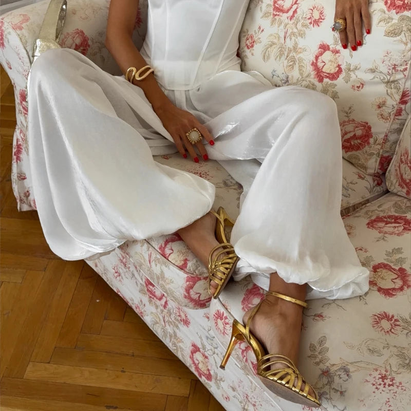 Shinny Chic Loose Streetwears Pant