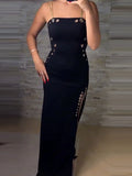 Backless Floor Length Evening Dress