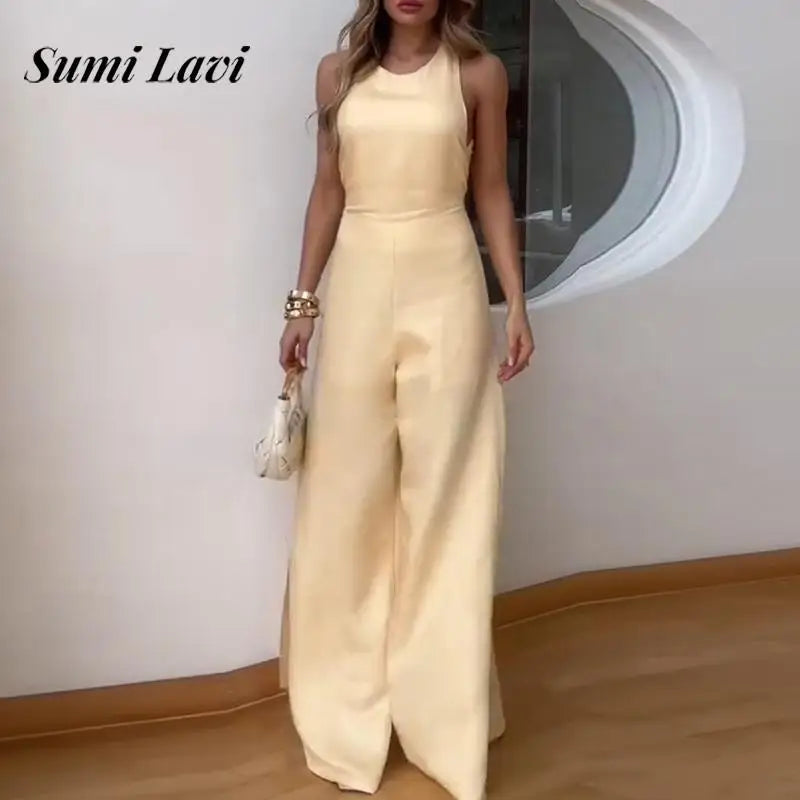 Elegant High Waist Slim Office Romper