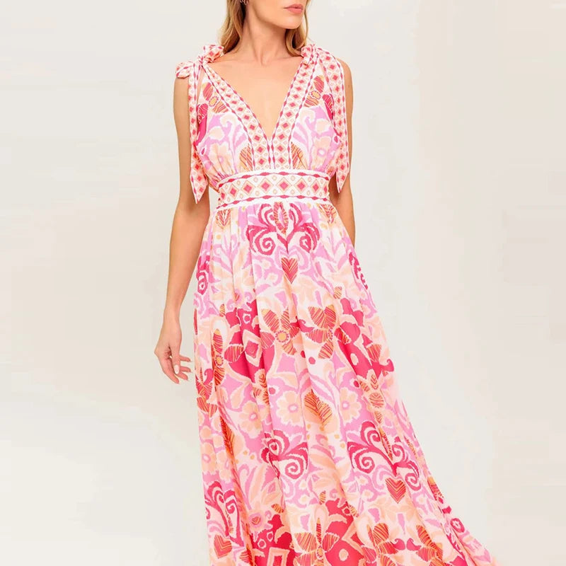 Draped Bow Maxi Dress Size 10
