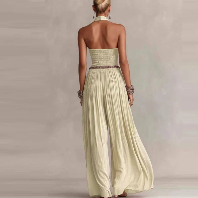 Wide Leg Halter Jumpsuit